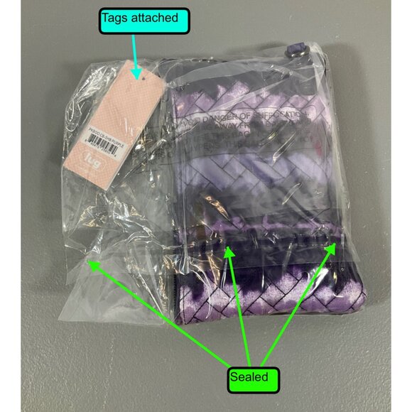 Lug Peekaboo Shibori Purple Crossbody Phone Pouch - Unisex, Zipper Closure, Styl - Picture 6 of 7